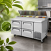 Thumbnail image #4 for Turbo Air Super Deluxe Two-Section Refrigerated Pizza Prep Table with 4 Drawers, 67-1/8 Inch Wide, 20 Cu. Ft.