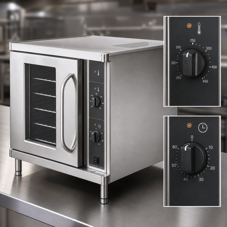 Product image #4 for Blodgett Premium Series Single-Deck Half-Size Electric Convection Oven, 5-Pan Capacity, Left-Hinged Glass Door