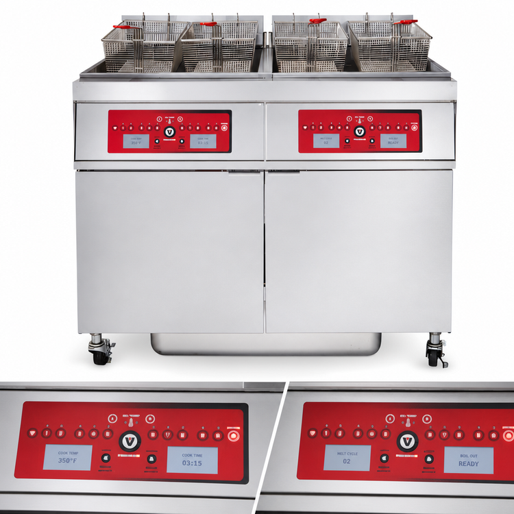 Product image #5 for Vulcan 4ER50DF Four-Battery Electric Deep Fat Fryer with Digital Controls and KleenScreen PLUS Filtration, 50-Lb. Vats