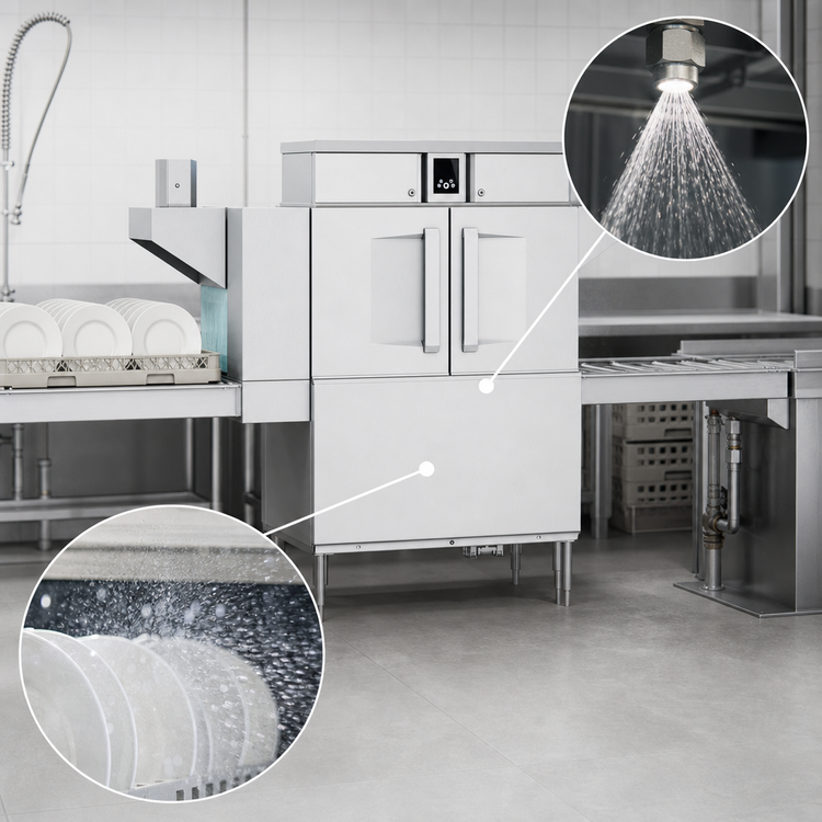 Product image #4 for Hobart CL54-BAS+BUILDUP High-Temperature Single-Tank Rack Conveyor Dishwasher