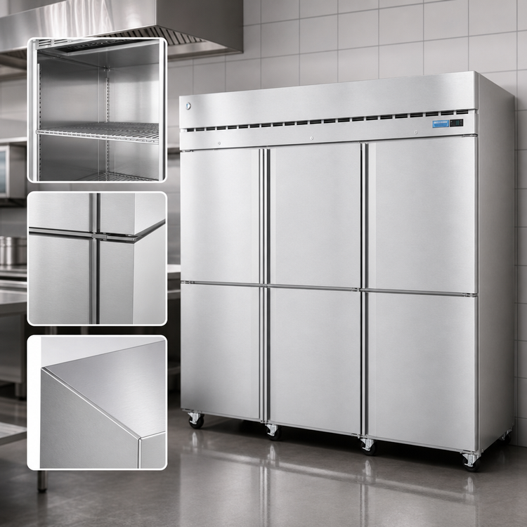 Product image #4 for Hoshizaki Steelheart Three-Section Reach-In Refrigerator with Half-Height Solid Doors