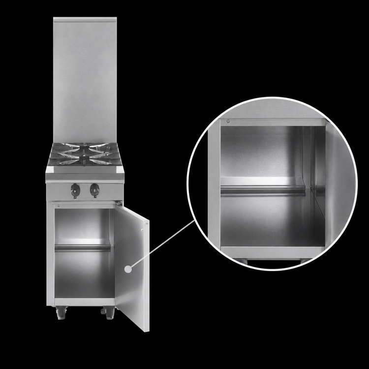 Product image #4 for Garland Master Series Heavy Duty 12-Inch Gas Add-A-Unit Range Attachment with Storage Base and 2 Open Burners