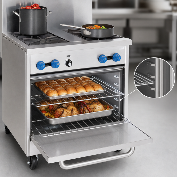 Product image #4 for Comstock-Castle 30-Inch Commercial Gas Range with 4 Open Burners and Standard Oven
