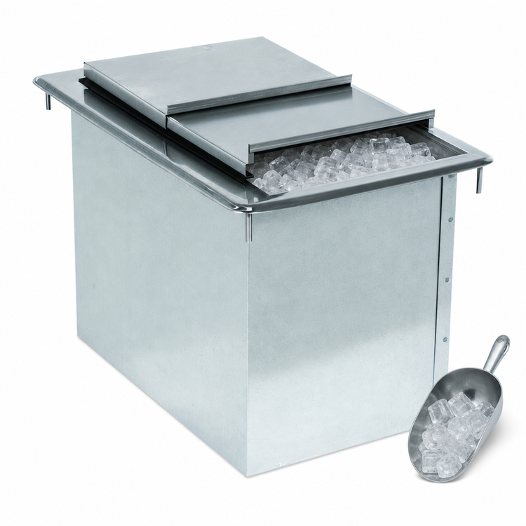Product image #4 for Advance Tabco Bar King (Supreme) Drop-In Stainless Steel Insulated Ice Bin with Removable Sliding Cover, 23 lb Capacity