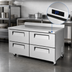 Thumbnail image #4 for Turbo Air Super Deluxe 60-1/4-Inch Two-Section Worktop Refrigerator with 4 Stainless Steel Drawers