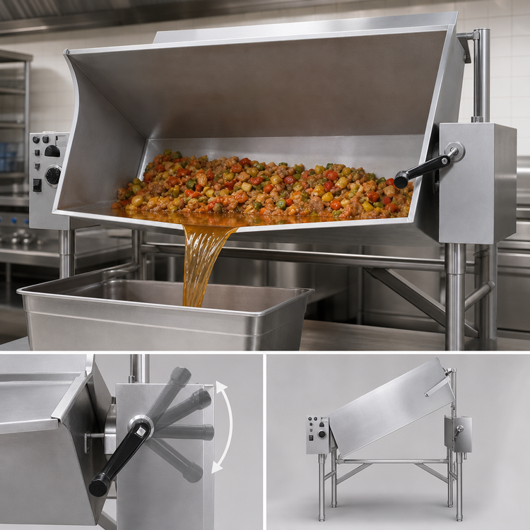 Product image #4 for Classic TES-2430-9 Electric Manual Tilting Skillet, 30-Gallon, 9-Inch Deep, Floor Model