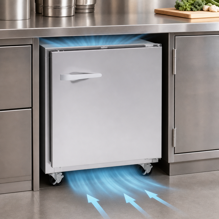 Product image #4 for Traulsen Dealer's Choice 27-Inch Compact Undercounter Freezer, 1-Section, Self-Contained, Right-Hinged Solid Door, Stainless Steel Finished Back