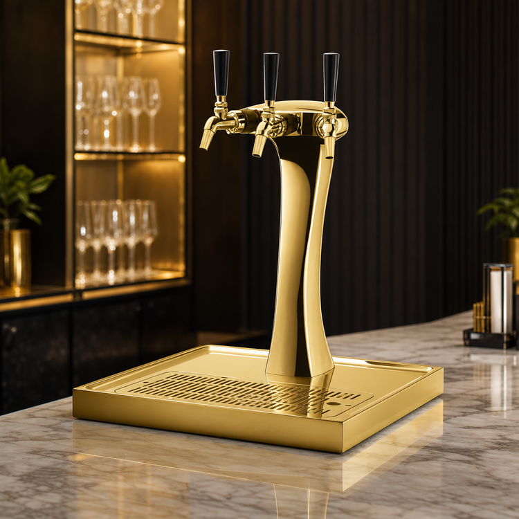 Product image #4 for Perlick Panther Style 3-Faucet Gold Beer Dispensing Kit