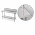 Thumbnail image #4 for Advance Tabco 84 Inch x 30 Inch 14-Gauge 304 Stainless Steel Work Table with 10-Inch Backsplash and Adjustable Undershelf