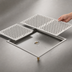 Thumbnail image #4 for 36-Inch x 12-Inch Drop-In Stainless Steel Drip Tray Trough with Removable Glass Racks