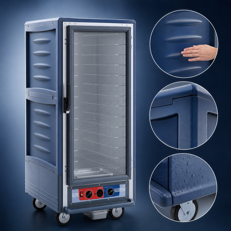 Product image #4 for Metro C5 3 Series Moisture Heated Holding and Proofing Cabinet, 3/4 Height, Blue, Clear Polycarbonate Door