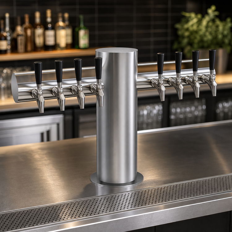 Product image #4 for Krowne Max-T Style Single-Column 8-Faucet Glycol-Cooled Draft Beer Tower