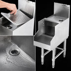 Thumbnail image #4 for Eagle Group Spec-Bar BDBS12-19 Freestanding Stainless Steel Blender Station with 12 x 19 in Drainboard, Lift-Out Insert and Cord-Access Shelf
