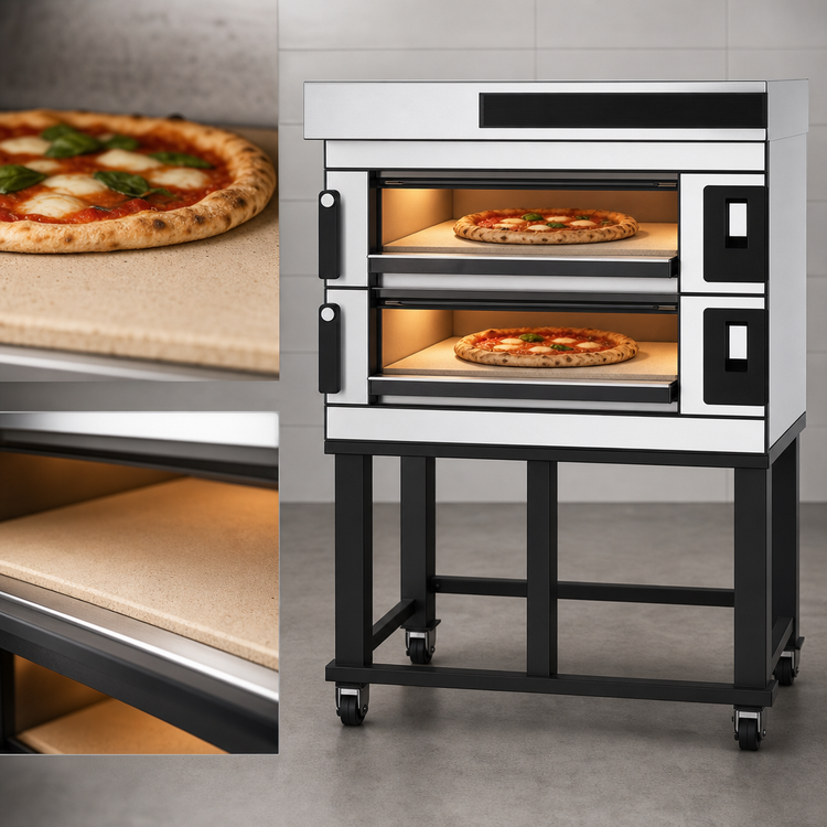 Product image #4 for Moretti Forni serieS S120E 2-Deck Electric Pizza Deck Oven with Stand