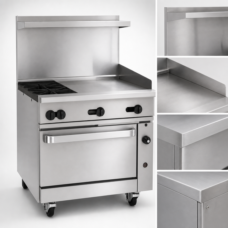 Product image #4 for Wolf Challenger XL 36-Inch Gas Restaurant Range with 2 Open Burners, 24-Inch Griddle and Convection Oven