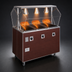 Thumbnail image #4 for Vollrath 2-Series Affordable Portable 3-Well Mobile Hot Food Station with Buffet Breath Guard and Lights, Open Storage Base, Cherry Woodgrain