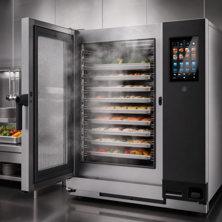 Product image #4 for Lainox Naboo 5.0 NAE102B Electric Direct Steam Combi Oven with Touch Screen Controls, 10 x 2/1 GN / 20 x 1/1 GN, Floor Model