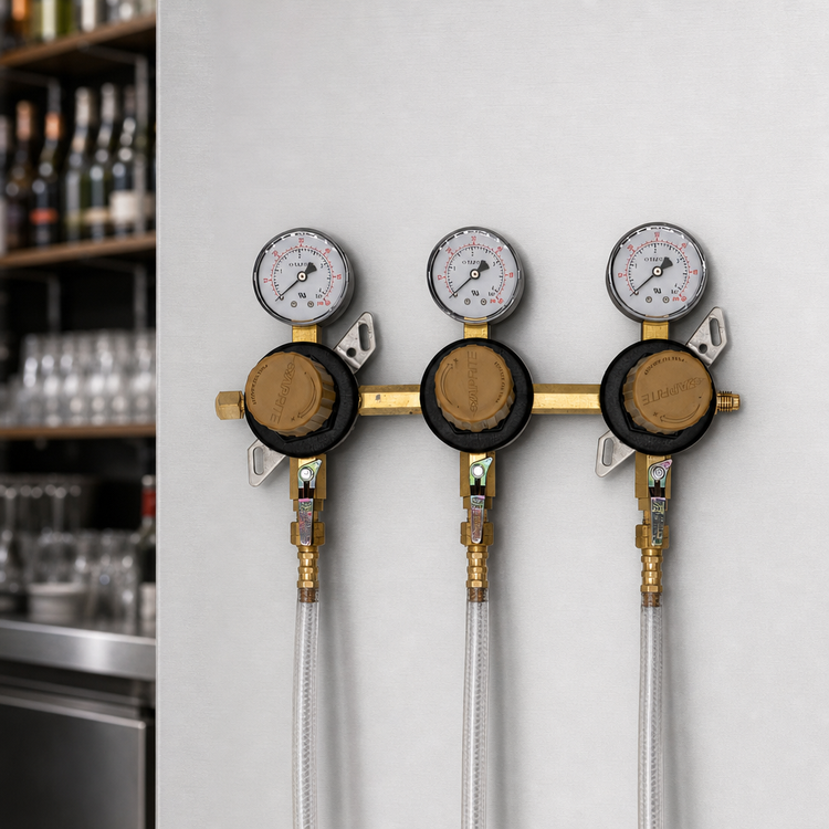 Product image #4 for Glastender Low-Pressure Wall-Mount CO2 or Nitrogen Regulator Kit for 3 Products