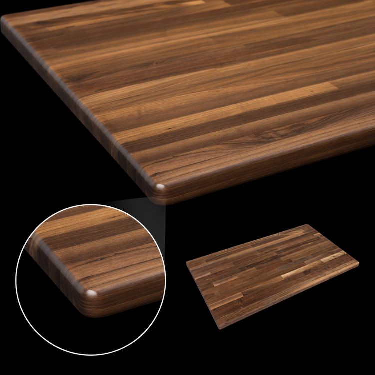 Product image #4 for Boos Block American Black Walnut Blended Rail Edge Grain Kitchen Countertop, 84 x 25 x 1-1/2 Inch, Penetrating Oil Finish