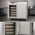 Thumbnail image #4 for Metro C5 C565-SFC-LPFS Mobile Half-Height Pass-Thru Heated Holding Cabinet, Insulated Stainless Steel, Combination Doors, 17 Full-Size Pan Capacity