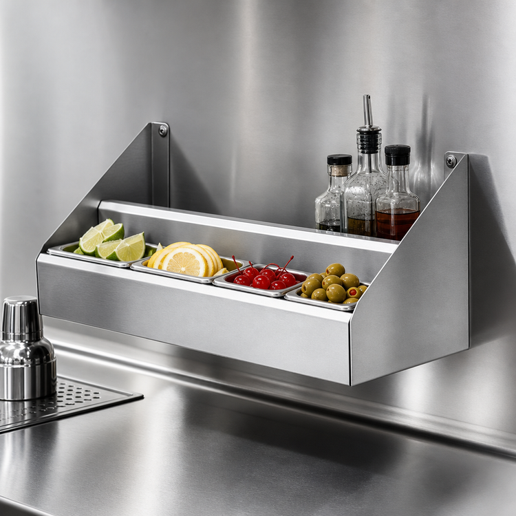 Product image #4 for CHOICE Double Stainless Steel Speed Rail, 13" W x 10" D, Keyhole Mount