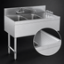 Thumbnail image #4 for Steel Works Stainless Two Compartment Underbar Hand Sink with Right Drainboard, 36