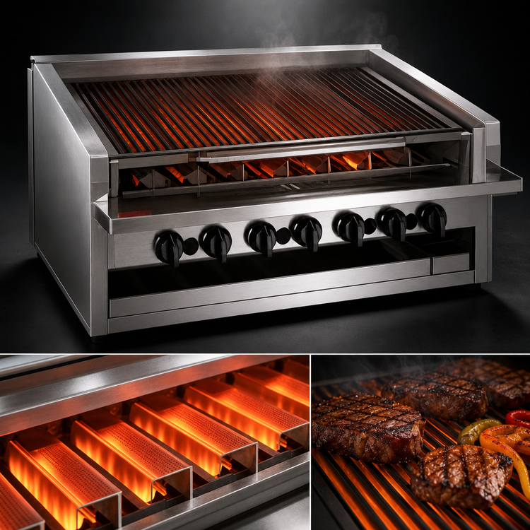 Product image #4 for MagiKitch'n 60-Inch Low Profile Gas Radiant Charbroiler, 195,000 BTU