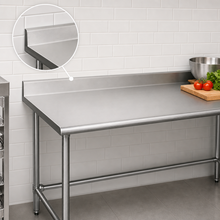 Product image #4 for Eagle Group BlendPort® Budget Series 84-Inch x 24-Inch Stainless Steel Work Table with 4-1/2-Inch Backsplash