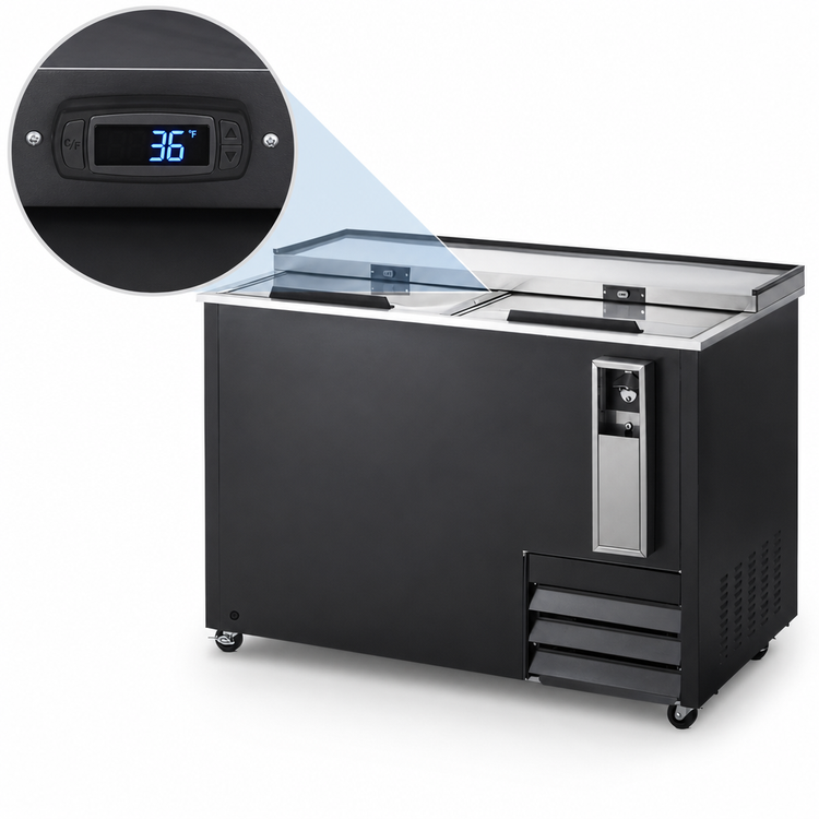 Product image #4 for Arctic Air AUB50R 50-Inch Horizontal Bottle Cooler with Locking Sliding Lids, 13.7 Cu. Ft., Black Exterior