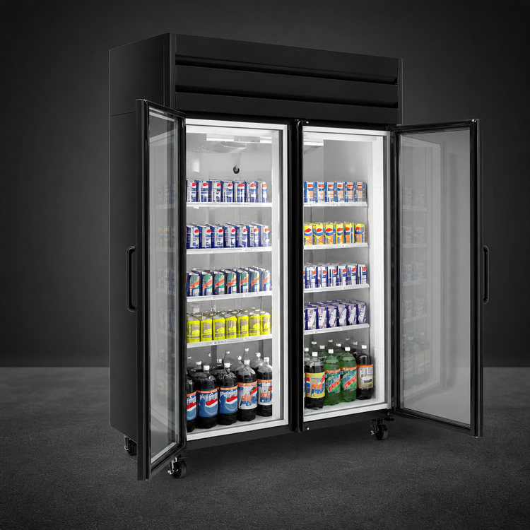Product image #4 for Howard-McCray GR22-B One-Section Glass Door Merchandiser Refrigerator, 22 Cu. Ft., Black, Top Mount Self-Contained
