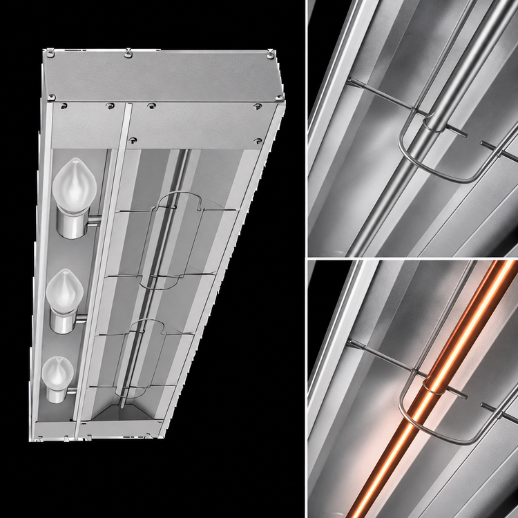 Product image #4 for Hatco Glo-Ray 66-Inch Lighted Infrared Strip Heater with Aluminum Construction