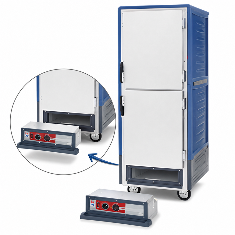 Product image #4 for Metro C5 3 Series Insulation Armour Mobile Full-Height Heated Holding Cabinet with Dutch Solid Doors, Blue, 35-Pan Capacity, 120V Low Watt