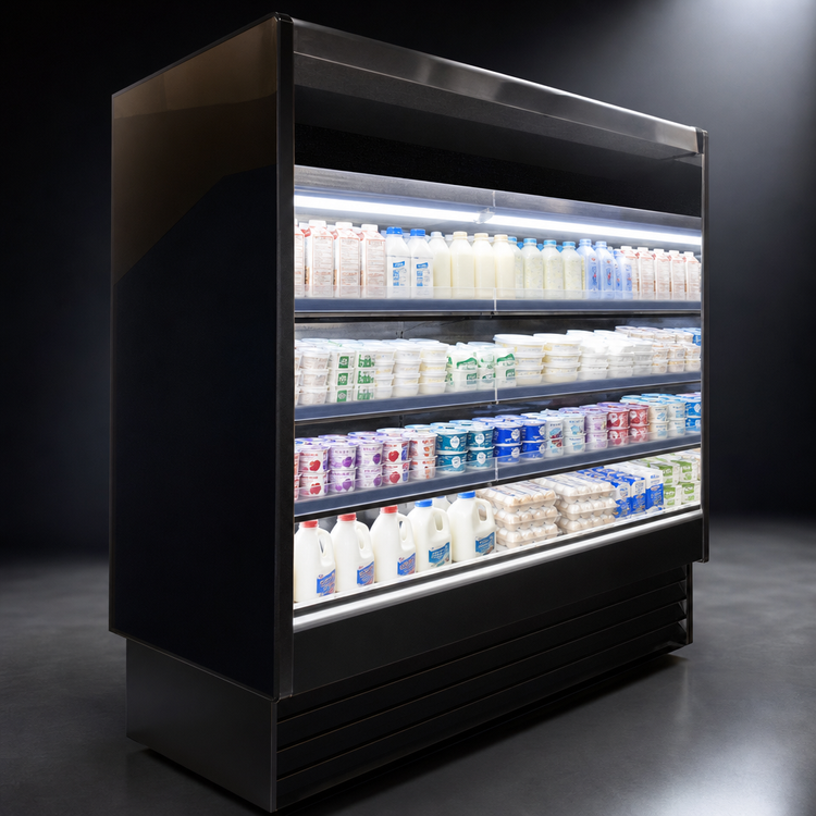 Product image #4 for Howard-McCray 35E Series Endless Dairy Open Merchandiser with LED-Lit Shelves, 75-Inch Wide, Remote Refrigeration