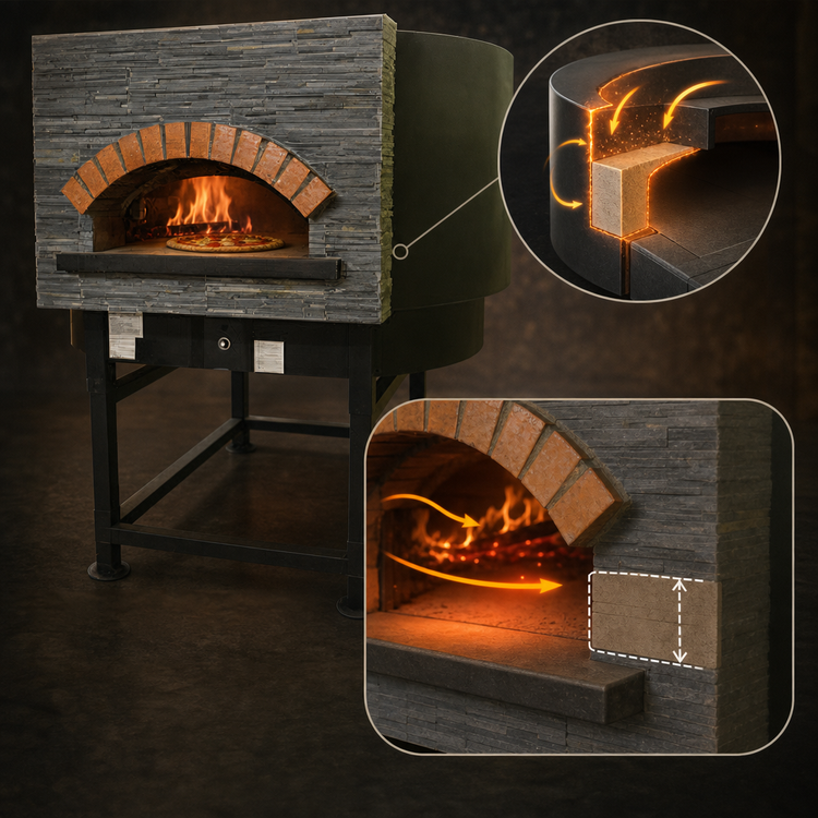 Product image #4 for Univex Artisan Stone Hearth Round Gas Pizza Dome Oven, 55-1/8 Inch Chamber, 11 x 12-Inch Pizza Capacity