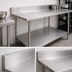 Thumbnail image #4 for John Boos Stallion 108-Inch x 24-Inch Stainless Steel Work Table with 5-Inch Backsplash and Adjustable Undershelf