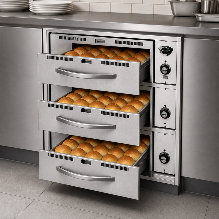 Product image #4 for Wells RW-36HD Heavy Duty Built-In 3-Drawer Food Warming Drawer