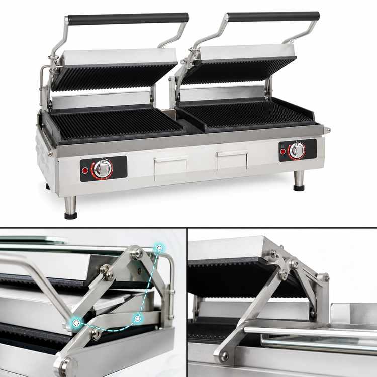 Product image #4 for Star Pro-Max 2.0 28-Inch Countertop Commercial Panini Sandwich Grill with Grooved Cast Iron Platens and Digital Timer