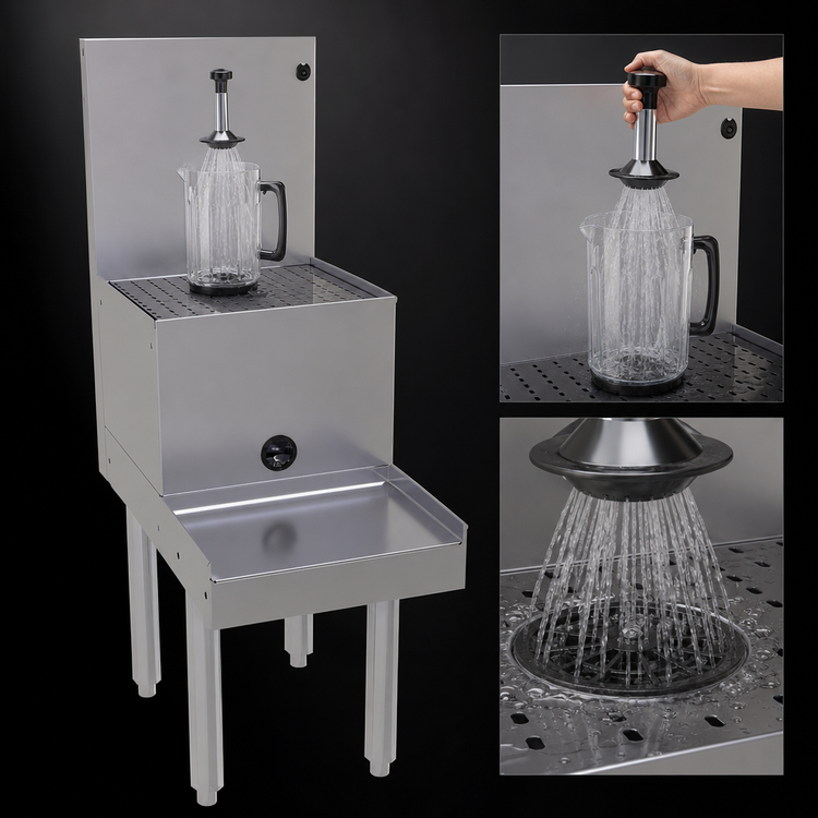 Product image #4 for 14-Inch Wide Freestanding Drainboard Blender Station with Rinser Faucet