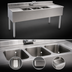 Thumbnail image #4 for Eagle Group 2200 Series 60-Inch Three-Compartment Underbar Sink Unit with Right Drainboard