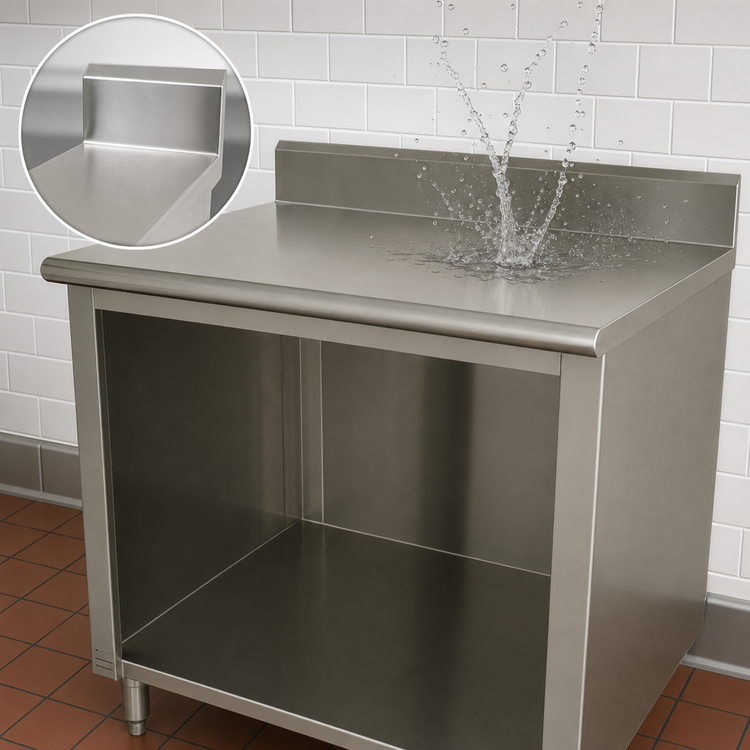 Product image #4 for Advance Tabco Special Value Series 72 Inch x 24 Inch 16 Gauge 304 Stainless Steel Open Base Work Table with 5 Inch Backsplash