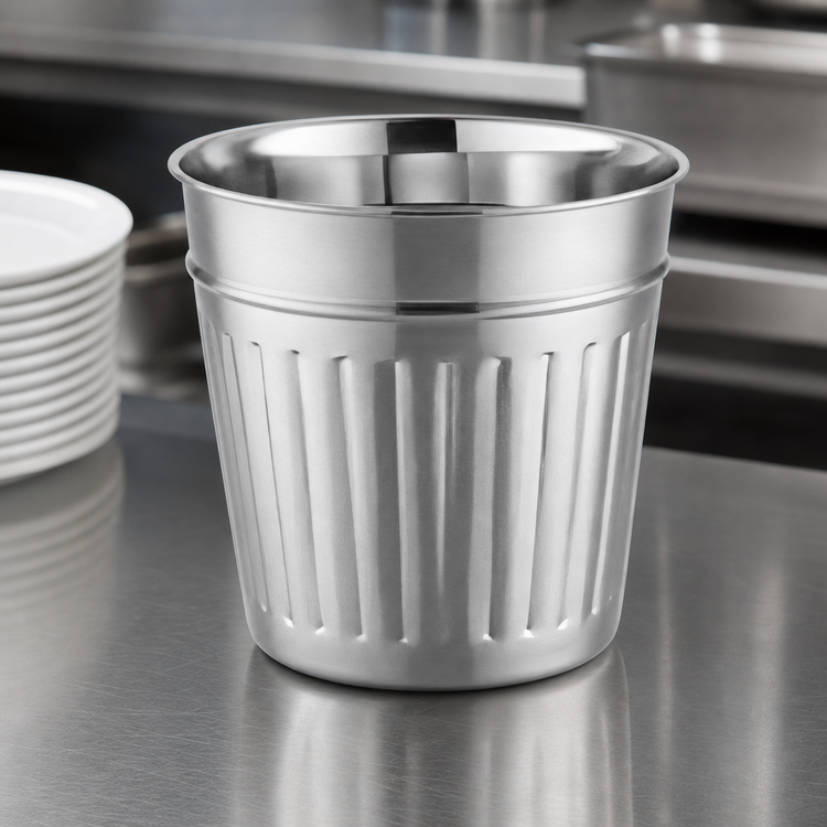 Product image #4 for American Metalcraft OSCAR3 66 oz Stainless Steel Tabletop Trash Can, Brushed Finish