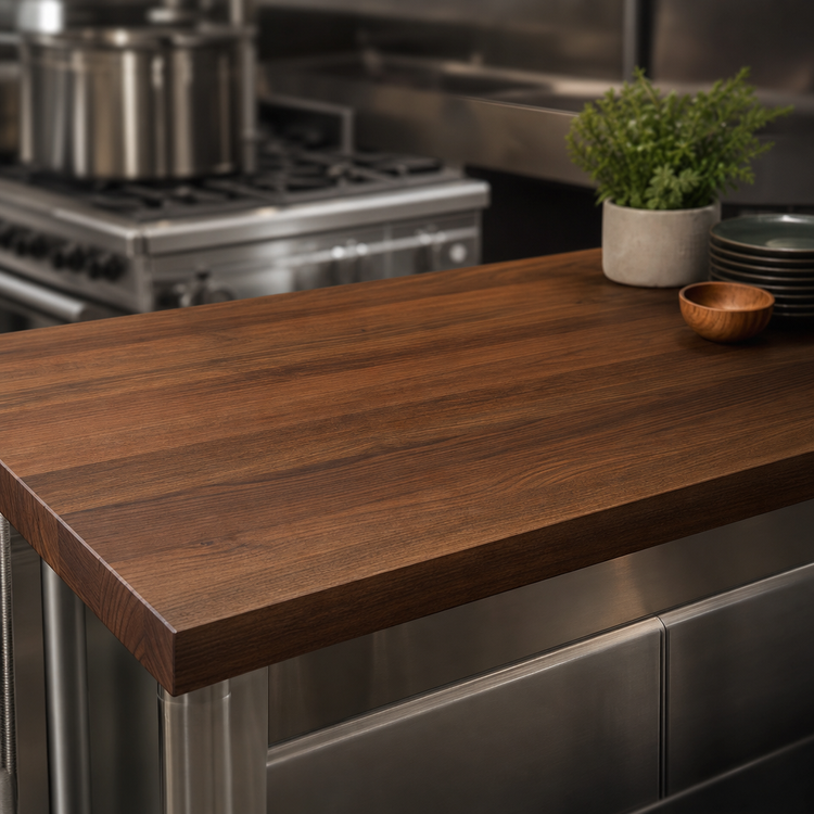Product image #4 for John Boos Boos Block American Black Walnut Full-Length Edge Grain Kitchen Countertop, 60 x 27 x 1-1/2 Inches, Varnique Finish