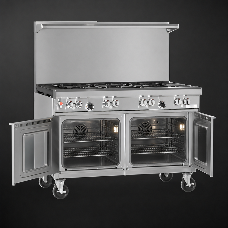 Product image #4 for Ultimate 48-Inch Gas Restaurant Range with Thermostatic Griddle, Convection Oven, and Cabinet Base