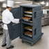 Thumbnail image #5 for Cambro Camtherm Tall Profile Electric Hot/Cold Food Holding Cart, Double Door, 12 Sheet Pan Capacity, Granite Gray