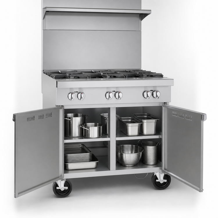 Product image #4 for Southbend Platinum 48-Inch Heavy-Duty Gas Sectional Range with 8 Open Burners, Cabinet Base, 280,000 BTU