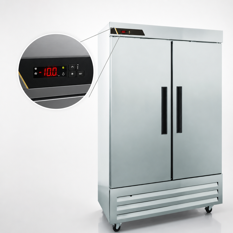 Product image #4 for Traulsen Centerline Two-Section Reach-In Freezer, Bottom-Mount Self-Contained, 43.88 Cu. Ft., Full-Height Solid Doors, Right/Right