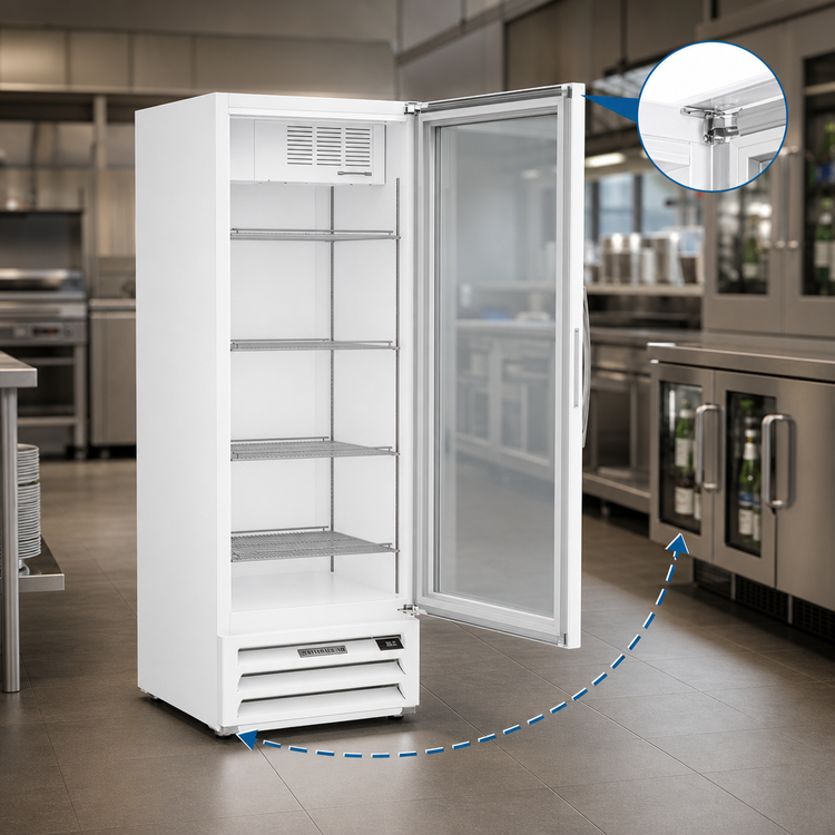 Product image #4 for Beverage-Air MarketMax 1-Section White Glass Door Merchandiser Refrigerator, 12.06 Cu. Ft., Bottom-Mount