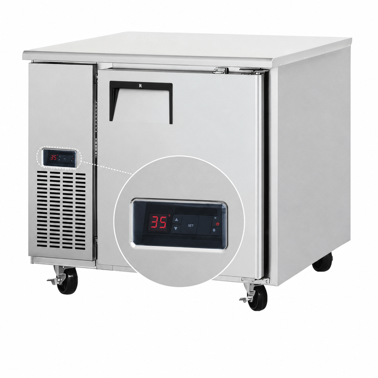 Product image #4 for Everest Refrigeration ETR1-24 1-Section Undercounter Worktop Refrigerator, 6 Cu. Ft., Side-Mounted Self-Contained, Stainless Steel