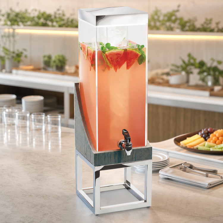Product image #4 for Ashwood 3-Gallon Square Beverage Dispenser with Acrylic Body and Oak Wood Base