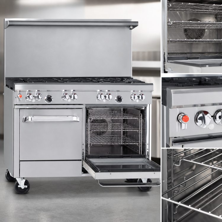 Product image #4 for Southbend Ultimate 48-Inch Gas Restaurant Range with 2 Star/Sauté Burners, 36-Inch Griddle, Convection Oven, and Cabinet Base